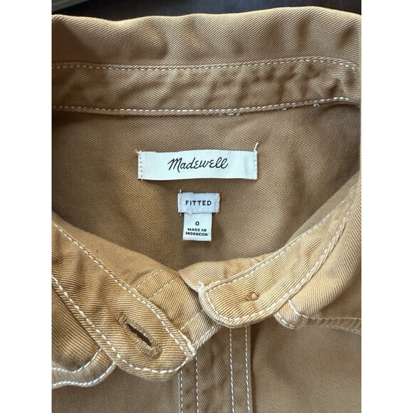 MADEWELL Women's Darted Button Up Fallen Timber Shirt NN943 BLOUSE sz 0 - Picture 3 of 8